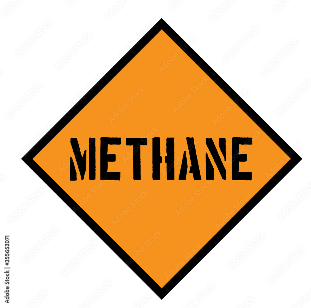 methane sign on white