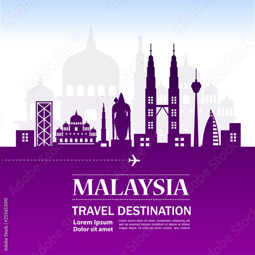 MALAYSIA travel destination vector illustration.