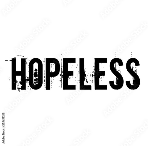 hopeless stamp on white