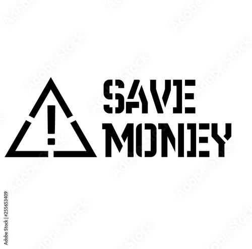 Save Money label on white