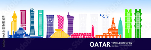 QATAR travel destination vector illustration.
