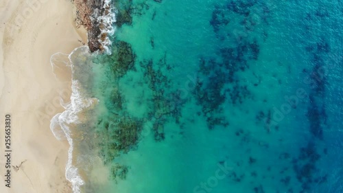 Scenic view of Papagayo beach on island of Lanzarote