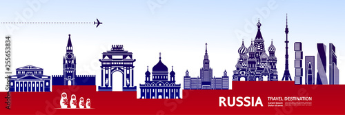 RUSSIA travel destination vector illustration.
