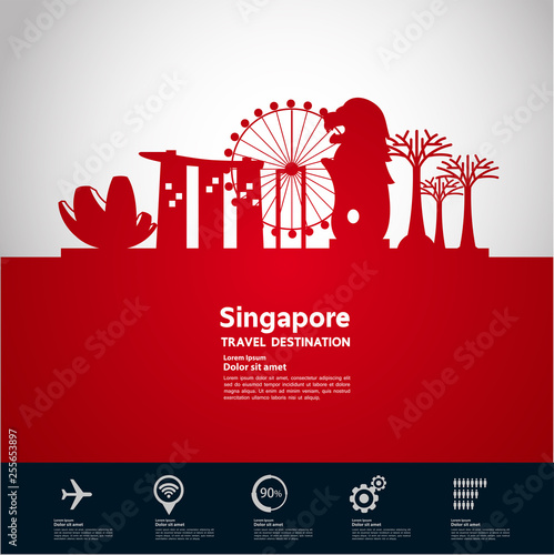 Singapore travel destination vector illustration.