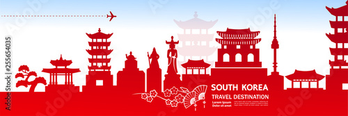 SOUTH KOREA travel destination vector.