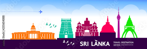 Sri Lanka travel destination vector illustration.