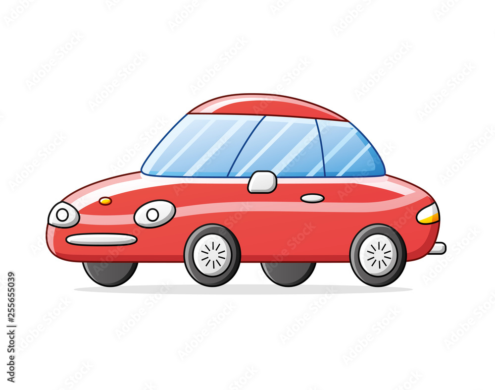 Red sports car isolated vector