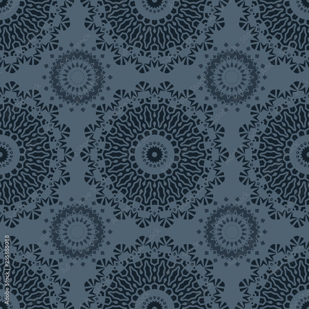 Vibrant biomorphic circular seamless pattern