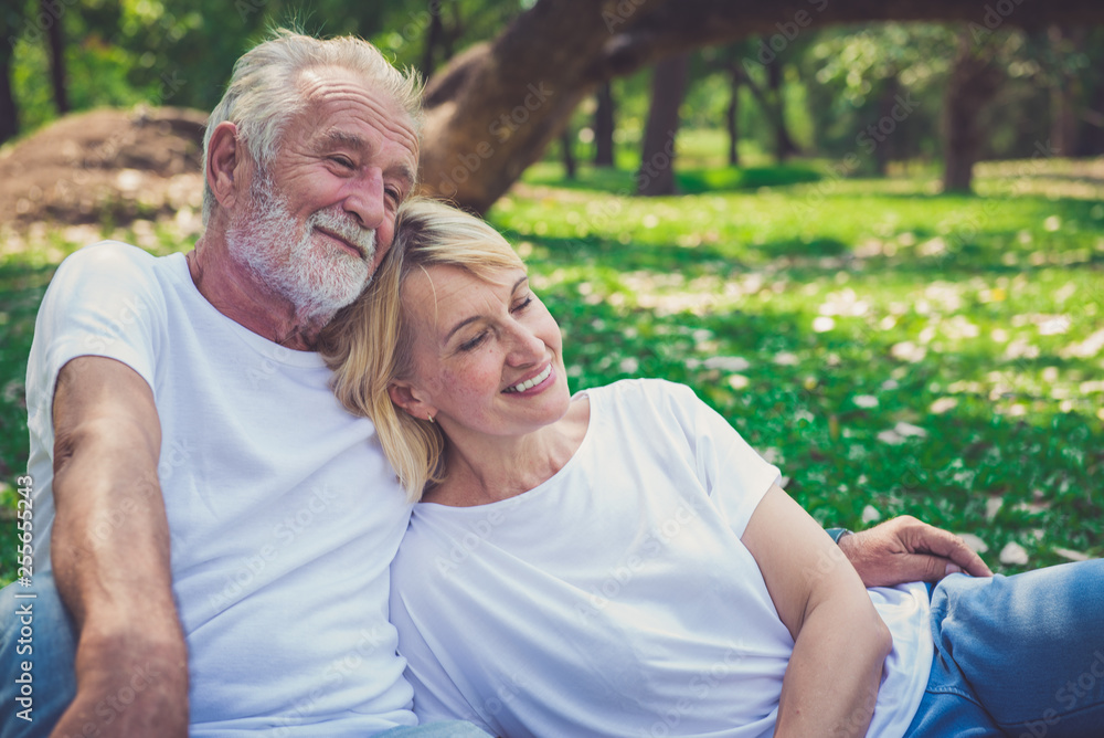 Senior couple in love enjoying togetherness outdoor. Senior couple in love enjoying togetherness outdoor.