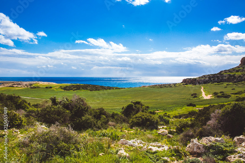 Beautiful valley by the sea. Seascape in Cyprus Ayia Napa