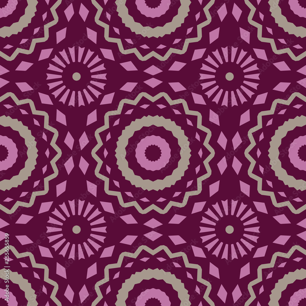 Tribal, native looking circular seamless pattern