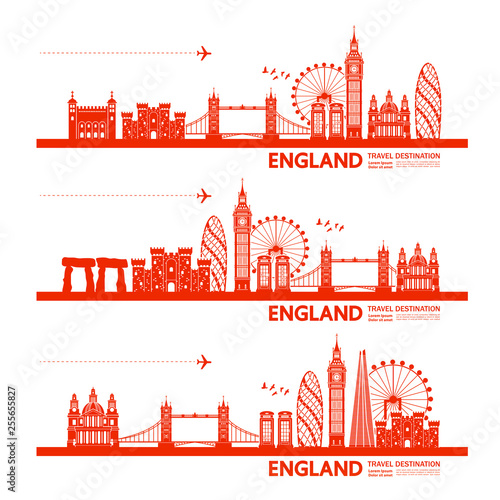 England travel destination vector illustration.