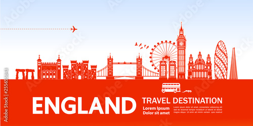 England travel destination vector illustration.