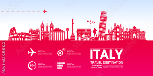 ITALY travel destination vector illustration.