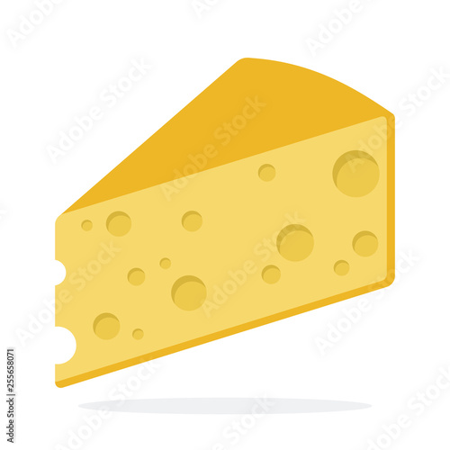 Cheese vector flat material design isolated object on white background.