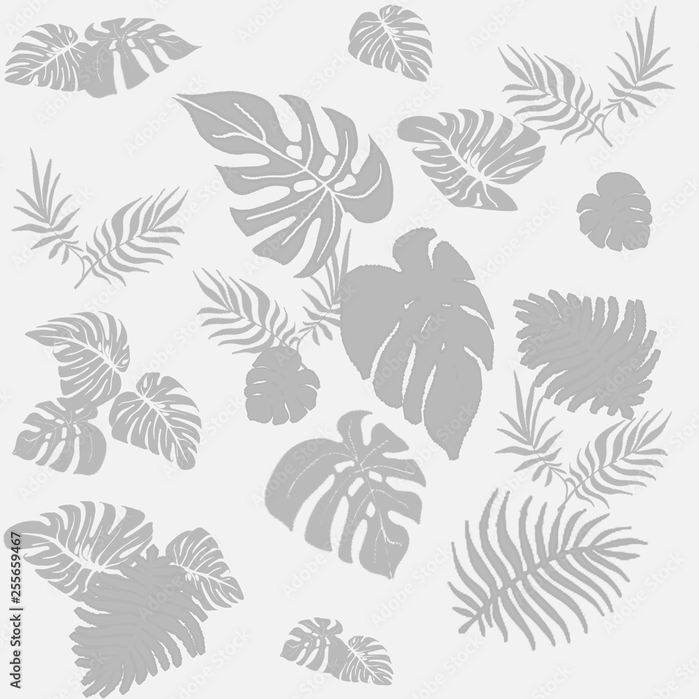Fototapeta premium Tropical green leaves seamless pattern pink background. Exotic wallpaper