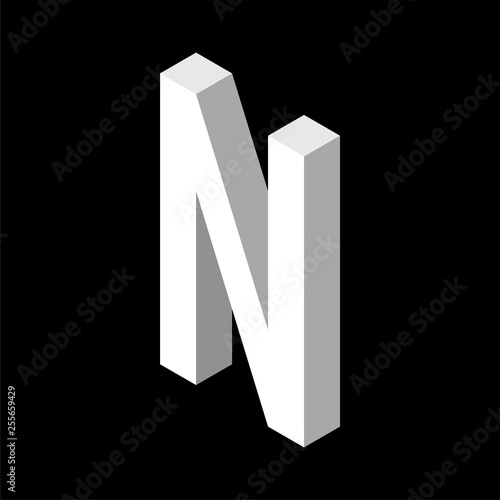 3d Letter N logo icon desig...