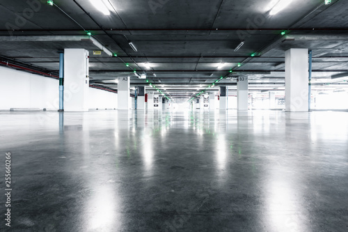 Empty Car Parking Lot in Underground Floor, Vehicle Park in Department Store. © Maha Heang 245789