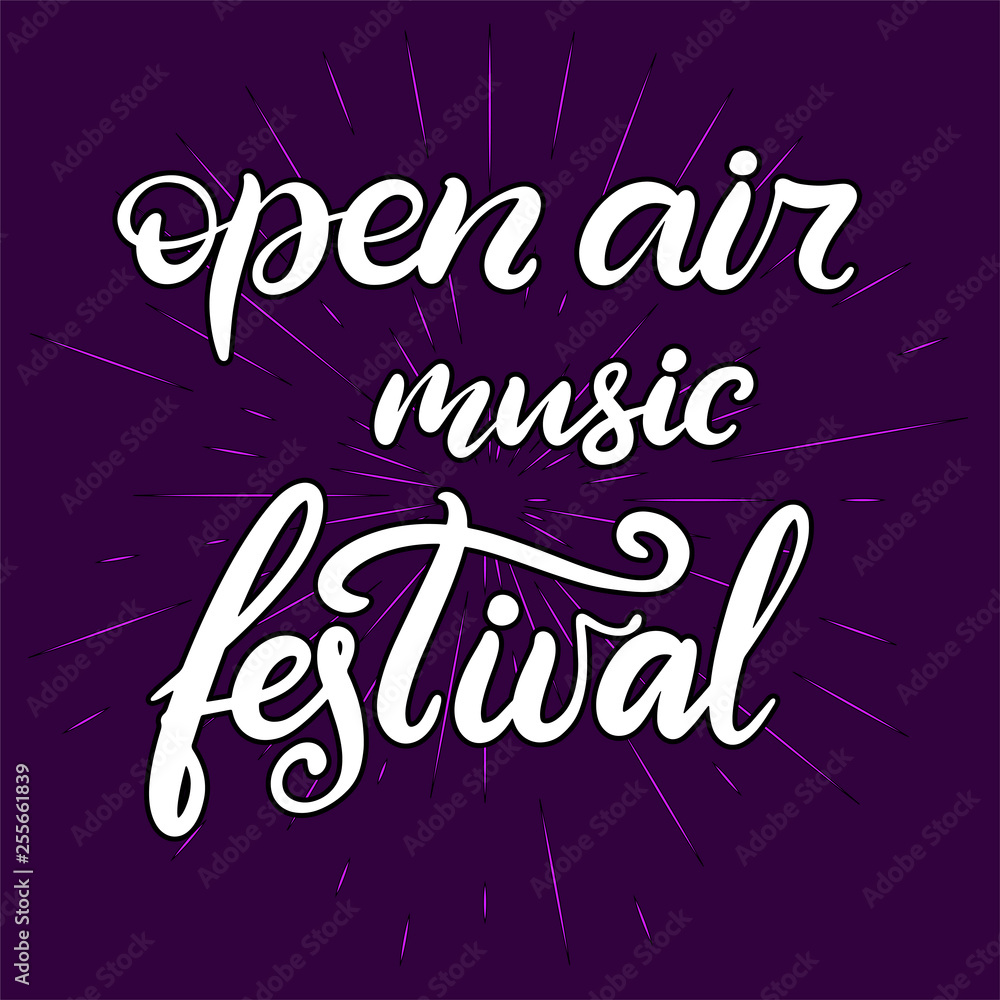 Music festival lettering vector illustration Music festival lettering vector illustration