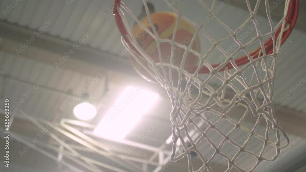 Slow Motion Close Up of Two Basketball Free Throw Shots Going in Hoop Slow Motion Close Up of Two Basketball Free Throw Shots Going in Hoop