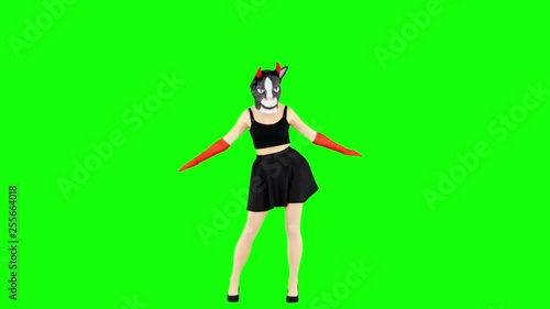 Frivolous Club Dancer Fooling Around on Green Screen
