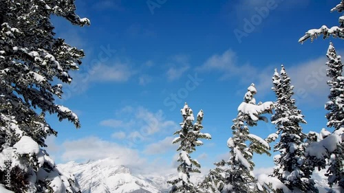 Wallpaper Mural snowy mountain top with moving clouds Torontodigital.ca