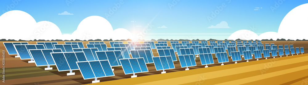 solar energy panel fields renewable station alternative electricity ...