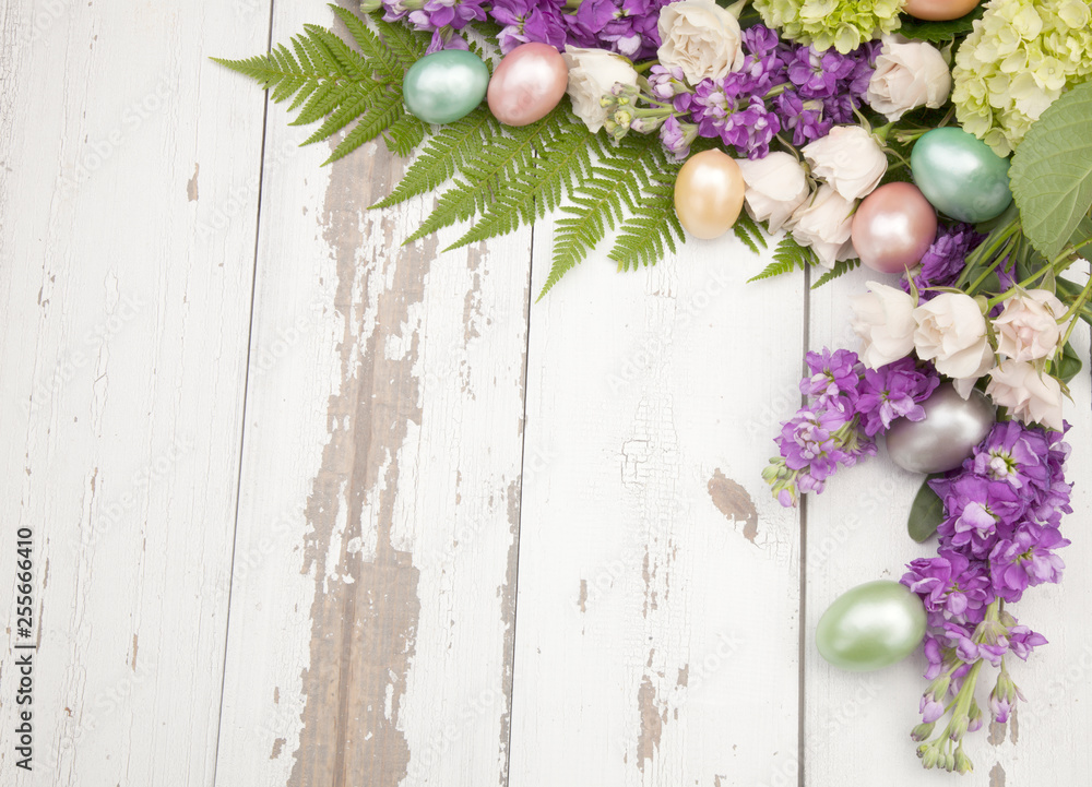 Corner Floral Frame Easter Theme Corner Floral Frame Easter Theme