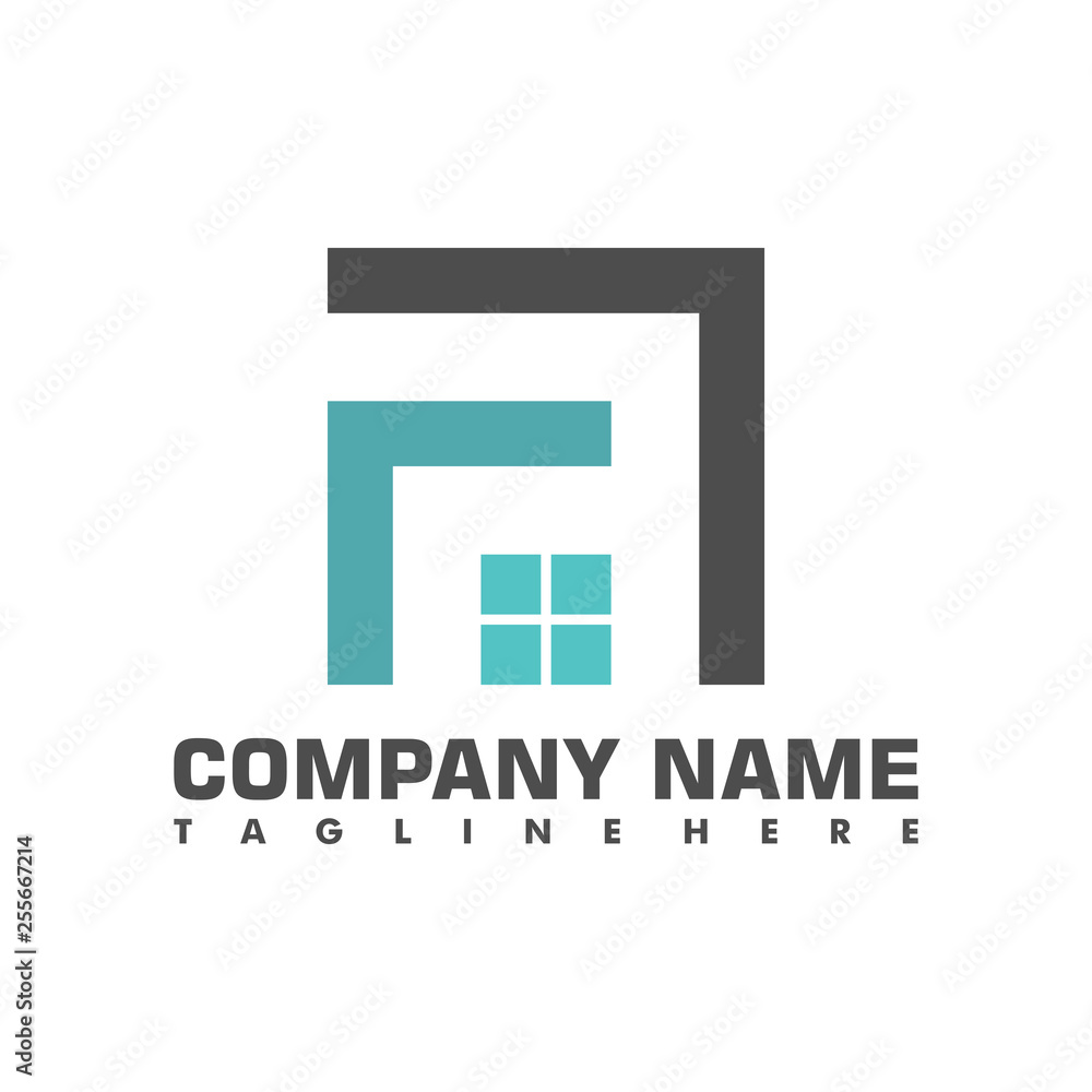 real estate logo letter A F R J flat monochrome architecture real estate logo letter A F R J flat monochrome architecture