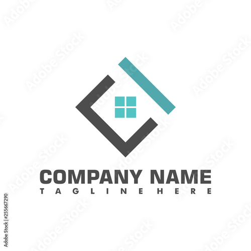 real estate flat logo letter C A CI architecture