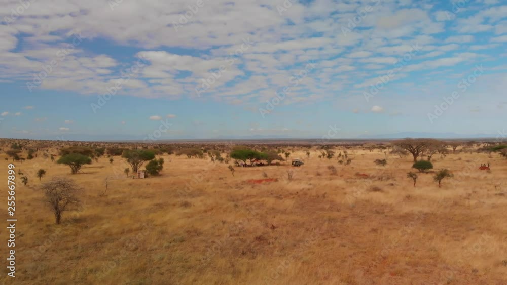 The savanna at Tsavo West, near the Lions Bluff lodge, Kenya. Aerial shots. The savanna at Tsavo West, near the Lions Bluff lodge, Kenya. Aerial shots.