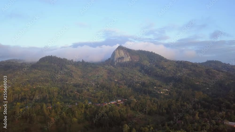 Sunrise in the green Taita hills, Kenya. Aerial shots. Sunrise in the green Taita hills, Kenya. Aerial shots.