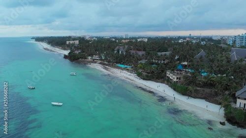 Wallpaper Mural Mombasa beach during an overcast sunset, with resorts in the background. Aerial shots. Torontodigital.ca