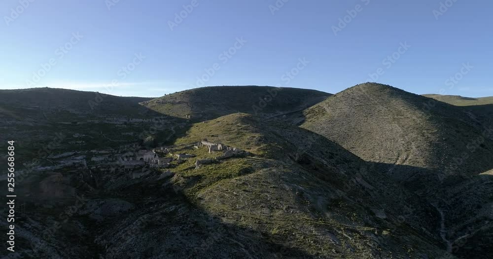 Aerial shot of the ruins of Pueblo Fantasma in Real de Catorce, San Luis Potosi, Mexico Aerial shot of the ruins of Pueblo Fantasma in Real de Catorce, San Luis Potosi, Mexico