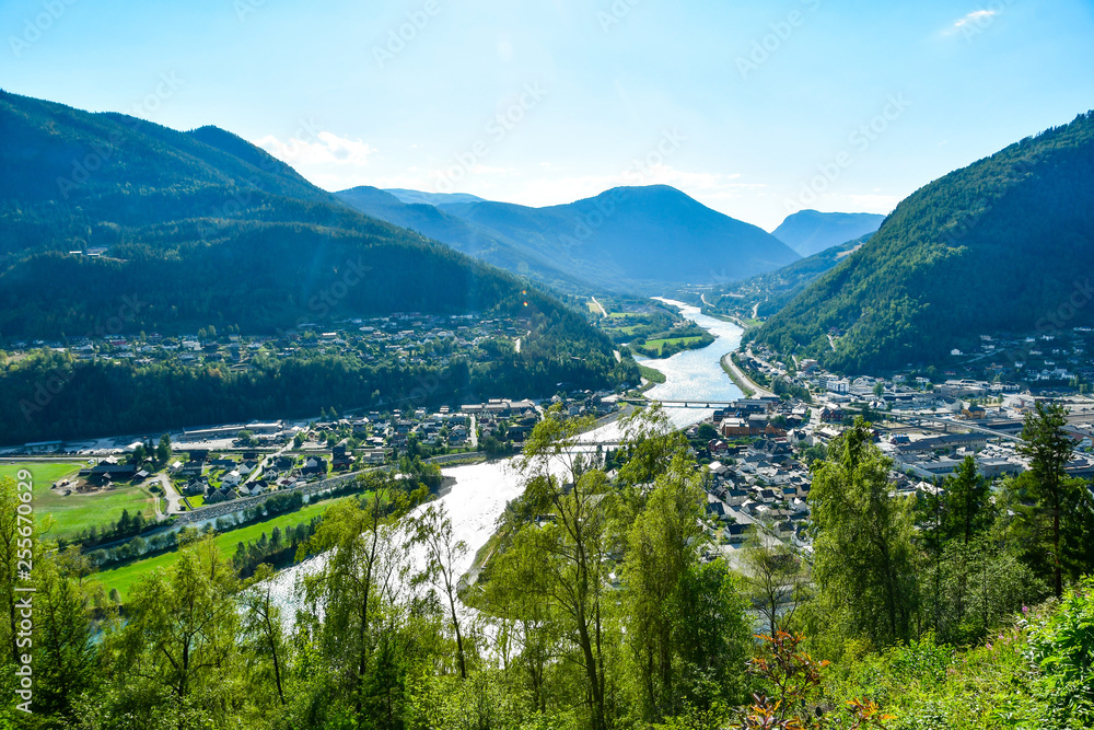 Fototapeta premium view of the otta city at Norway