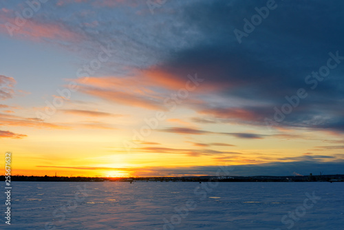 Beautiful dreamy sunset over snow © Like