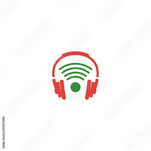 wireless headphone creative logo icon element isolated