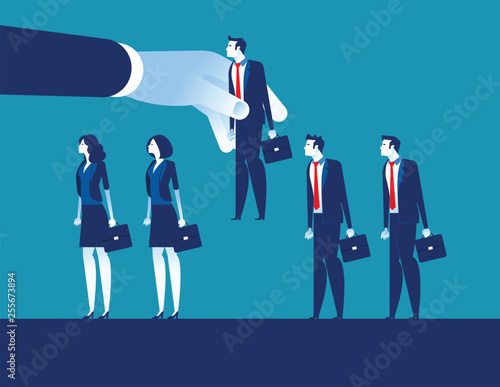 Hand choosing business person, Concept business vector, Recruitment, Choice, Select.