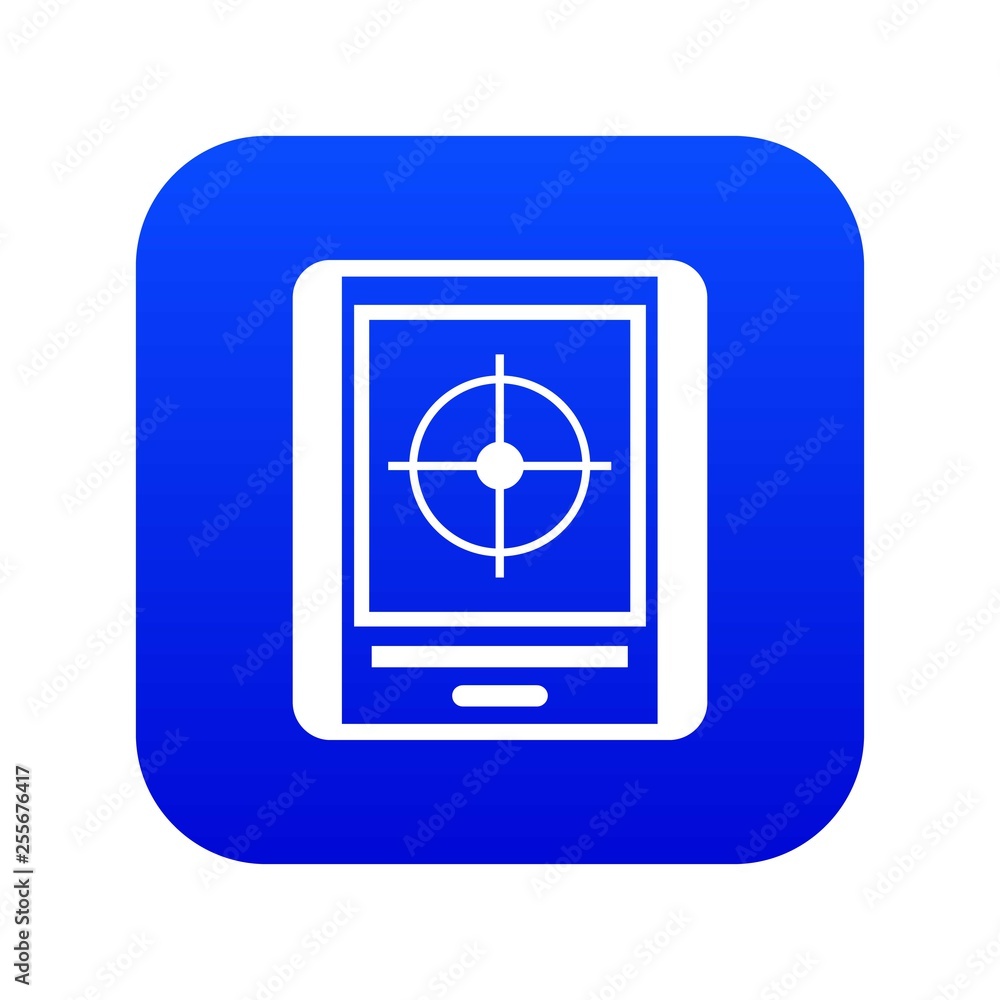 Radar icon digital blue for any design isolated on white vector illustration Radar icon digital blue for any design isolated on white vector illustration