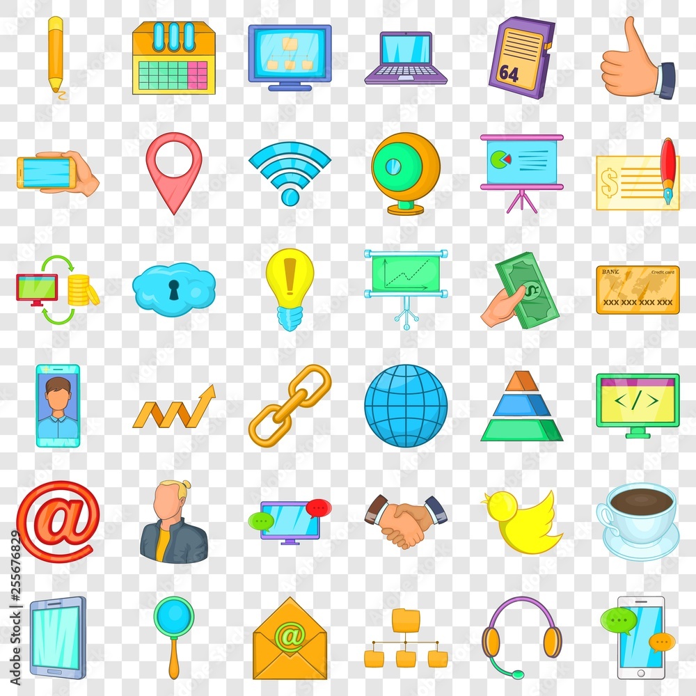 Management icons set. Cartoon style of 36 management vector icons for web for any design Management icons set. Cartoon style of 36 management vector icons for web for any design