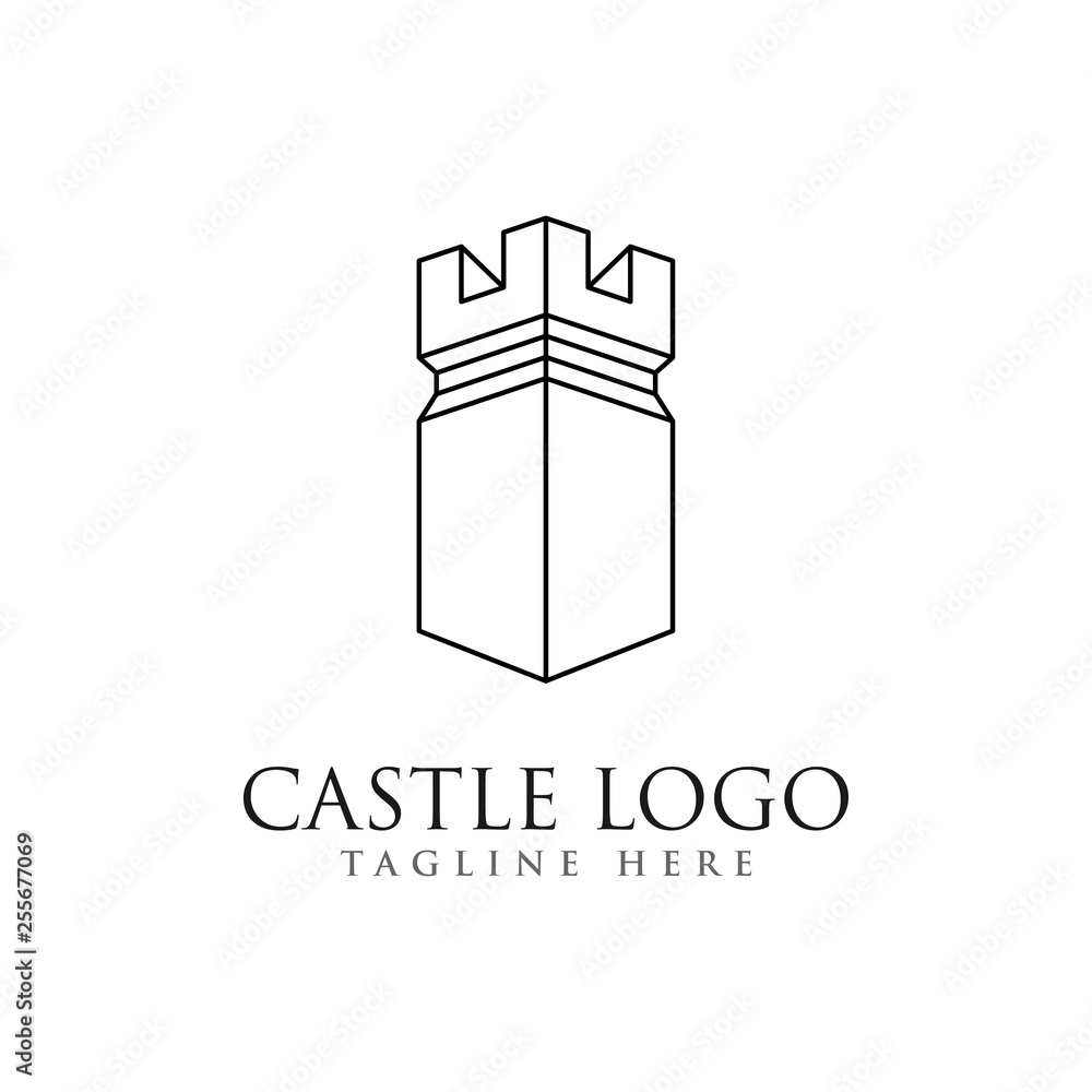 castle logo design vector