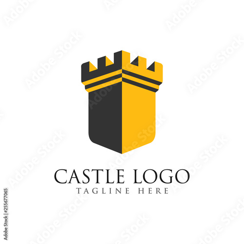 castle logo design vector