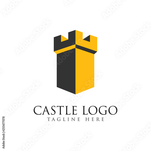castle logo design vector