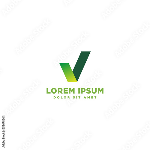 Modern tick abstract wave logo design, business icon. Geometric emblem