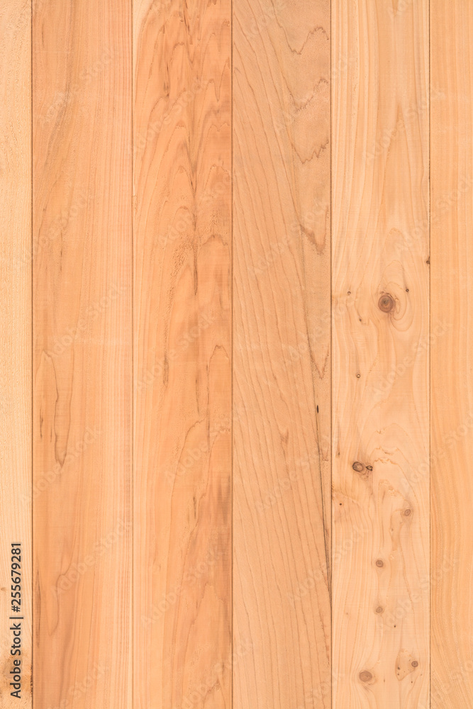 Fototapeta premium Wood plank wall texture background. Natural building material
