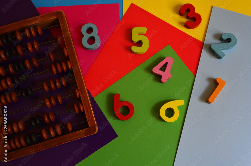 Colorful Number Learning bright colorful numbers on a colored background to teach children the ...