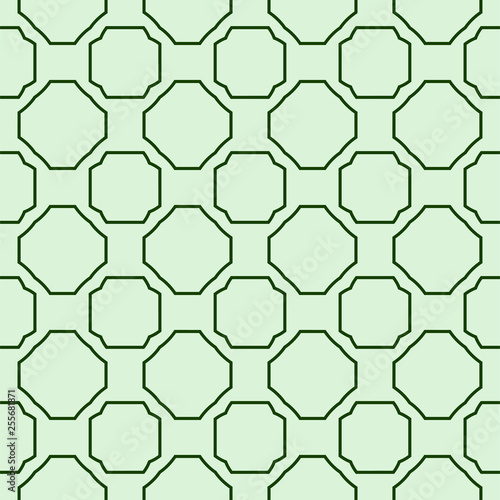Decorative Geometric Ornament. Seamless Pattern. Vector Illustration. Tribal Ethnic Arabic, Indian, Motif. For Interior Design, Color Wallpaper. Green color
