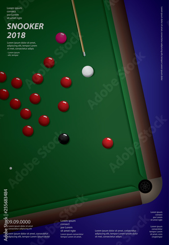 Snooker Championship Poster Design Template Vector Illustration