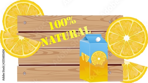 Lemon juise advertising vector illustration