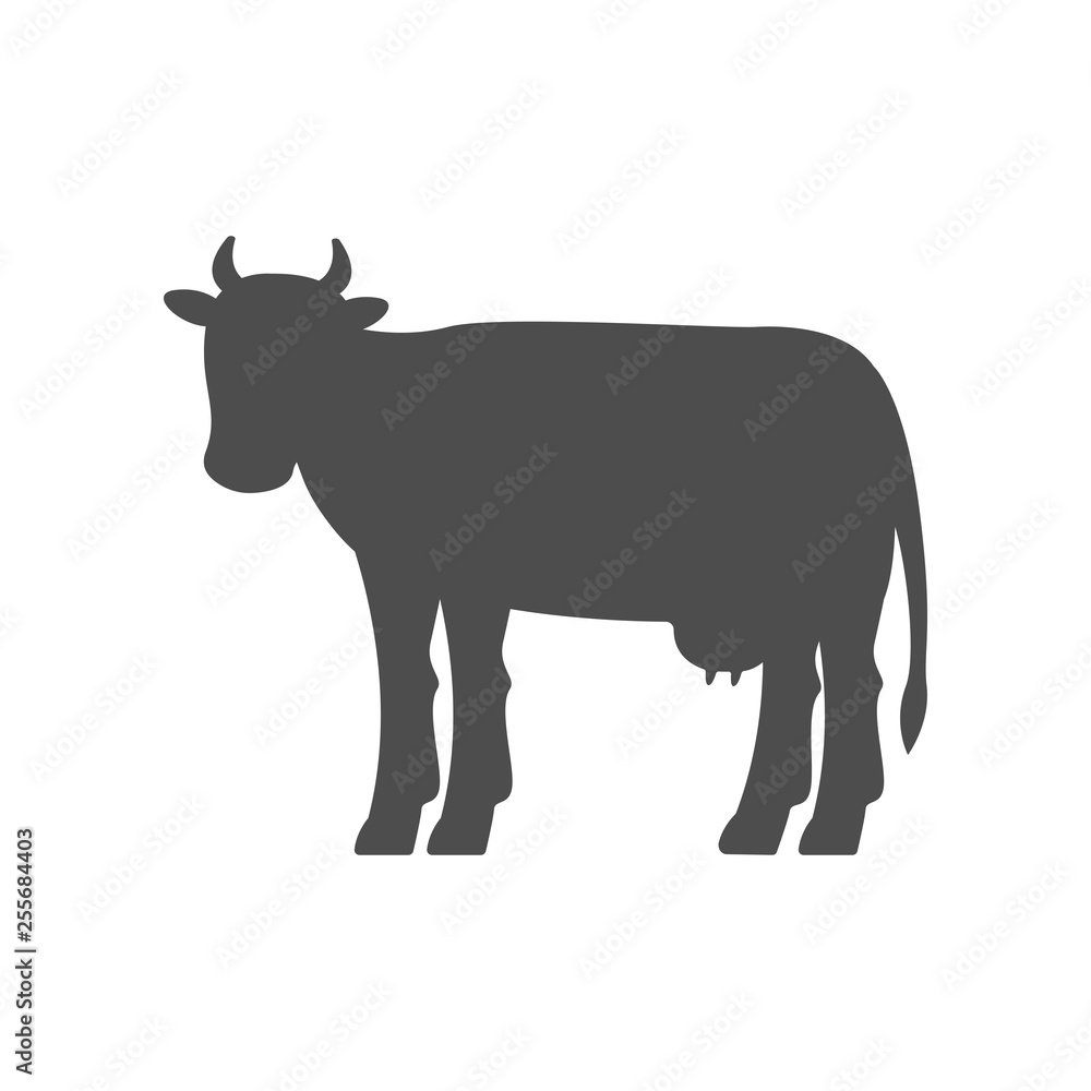 Fototapeta premium Cow silhouette. Vector.